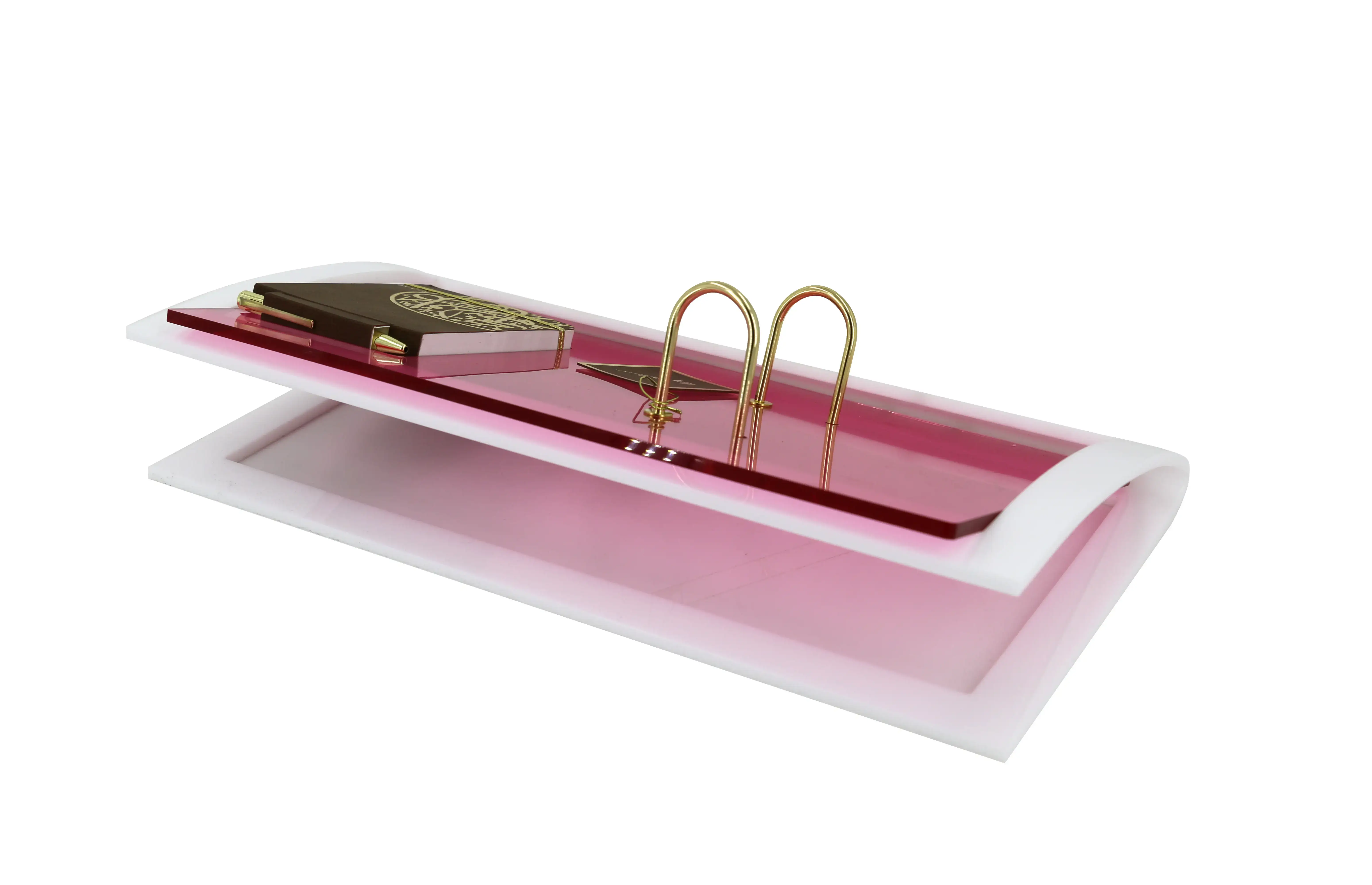 Bent acrylic desktop calendar